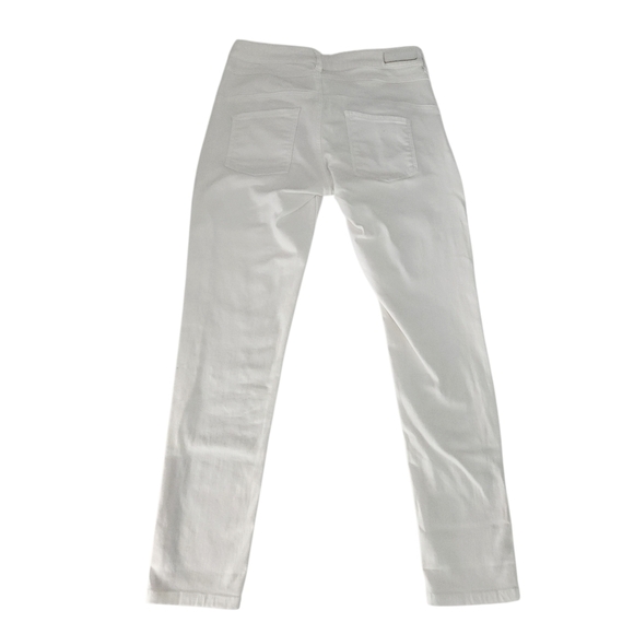 OUI Newport Slim White Jeans with Stripe Cuffs size 6 - Picture 8 of 16